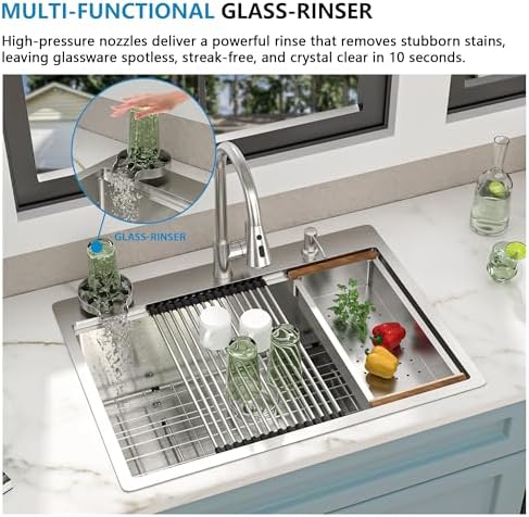 28"x22" Drop In Kitchen Sink Ledge Workstation - Image 6
