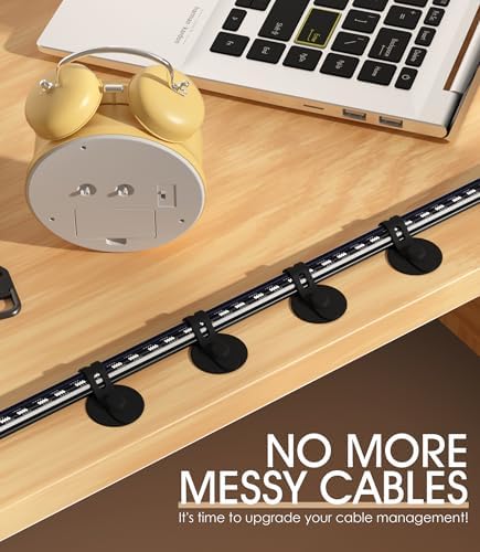 Cable Management Under Desk, Adhesive Cable Ties, 30Pack-Black - Image 7