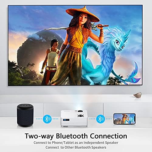 Native 1080P Projector with WiFi 6 and Two-Way Bluetooth, Full HD Video Projector for Outdoor Movies, 300" Display Projector 4k Home Theater, Compatible with iOS/Android/PC/XBox/PS4/TV Stick/HDMI/USB - Image 6