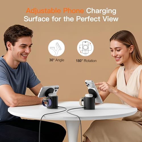 Foldable Magnetic 3 in 1 Wireless Charger Stand for iPhone Watch AirPods - Image 3