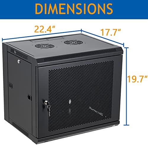 9U Wall Mount Server Cabinet Network Rack Vented Enclosure Locking Door - Image 2