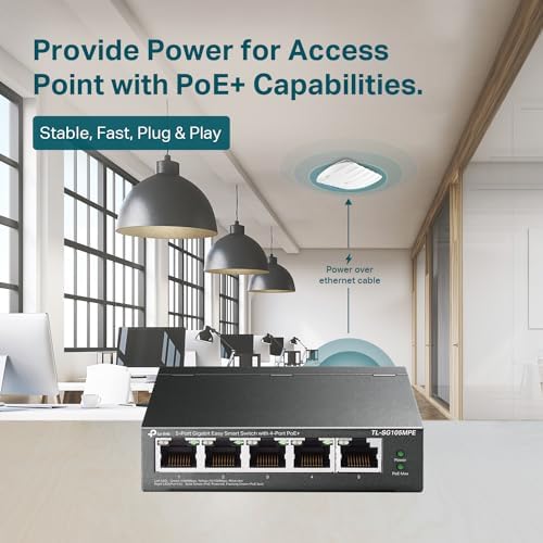 TP-Link 5 Port Gigabit Easy Smart Managed PoE Switch, 120W(TL-SG105MPE) - Image 3