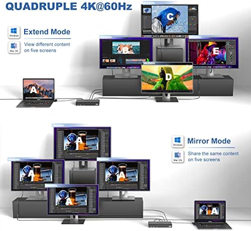 WAVLINK DisplayLink Laptop Docking Station Quad Monitor 4K@60Hz for MacBook - Image 3
