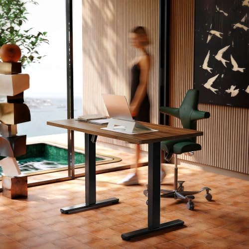HUANUO 43x24 Inch Electric Standing Desk, Height Adjustable, Black Walnut - Image 2