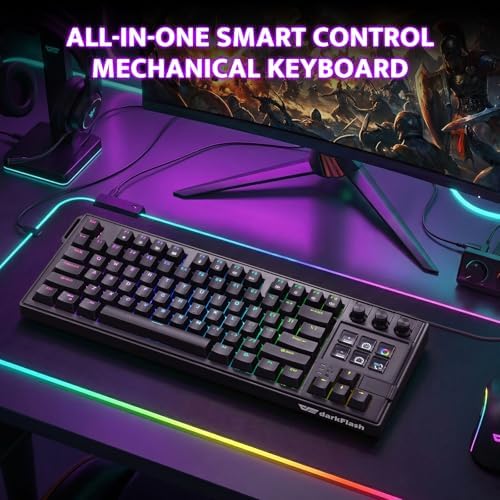 darkFlash K87PRO TKL Mechanical Keyboard with 6 LCD Stream Control Keys & 3 Media Knobs – Gasket Mount, Hot-Swappable RGB Gaming & Streaming Macro Keyboard for PC & Mac (Black) - Image 6