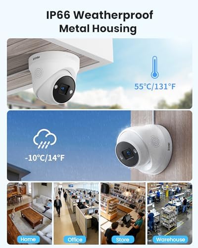 ZOSI 4K PoE Security Camera System, Person Vehicle Detection, 6pcs 4K Indoor Outdoor Spotlight PoE Cameras, Night Vision, 2 Way Audio, 8CH 8MP Home Surveillance NVR with 2TB HDD for 24/7 Recording - Image 3