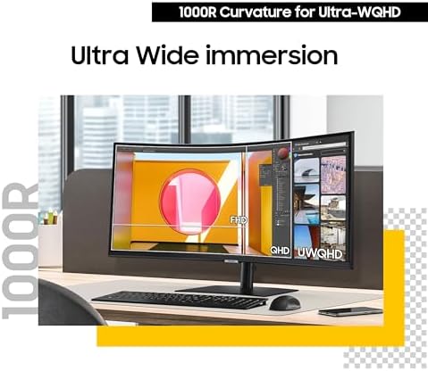 Samsung 34” ViewFinity S65UC, Ultra-WQHD Curved Monitor - Image 3