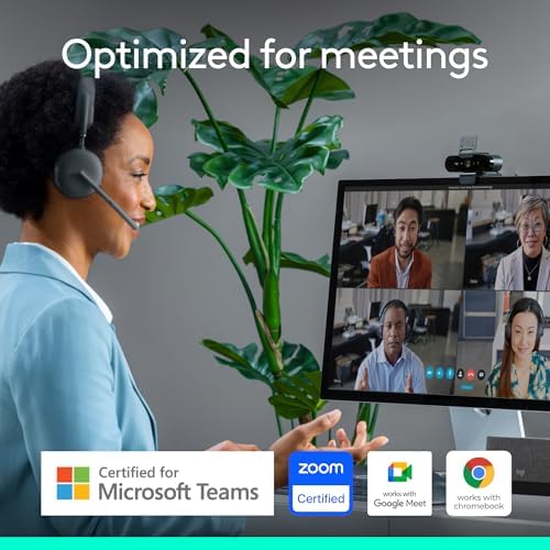 Logitech Brio 4K Webcam, Video Calling,Noise-Cancelling mic,HD Auto Light Correction,Wide Field of View,Windows Hello Works with Microsoft Teams,Google Meet, PC/Mac/Laptop/MacBook/Tablet,Pack of 4 - Image 6