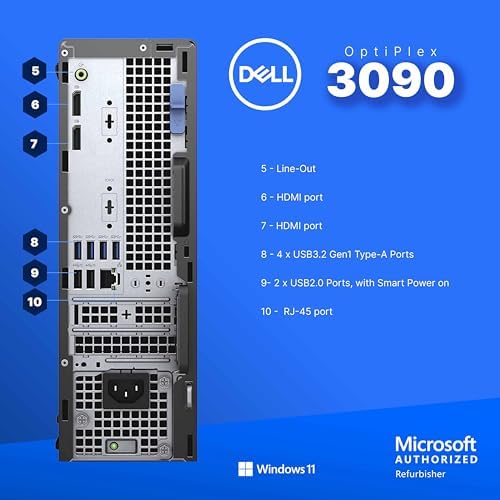 Dell OptiPlex 3090 Desktop PC | Intel Core i5 10th Gen Hexa Core | 16GB RAM | 500GB SSD | Windows 11 Pro | Dual 24" LCD Monitors | WiFi + Bluetooth | Wired Keyboard & Mouse | (Renewed) - Image 4