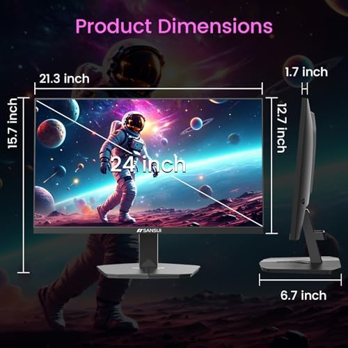 SANSUI 24" 1ms 200Hz Gaming Monitor, 24 Inch PC Monitor FHD 1080P, FreeSync - Image 6