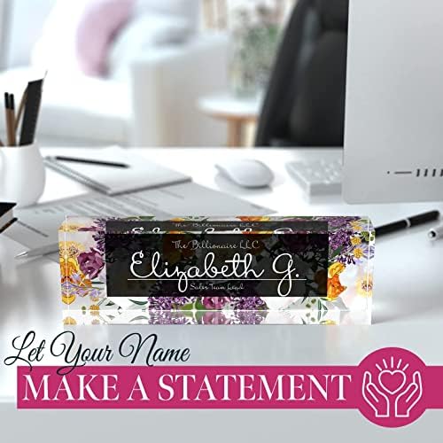 Desk Name Plate Personalized, Custom Name Plates 2½/x8 Inches, Thick Crystal-Clear Acrylic, Gift Box, Office Desk Decor. USA Made by ACRYLUXE (Vaseful) - Image 4
