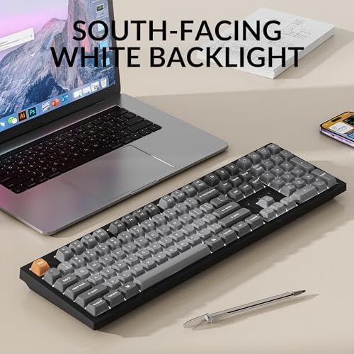 Keychron K10 Max Wireless Custom Mechanical Keyboard, 100% Layout QMK 2.4 GHz Bluetooth White Backlit with Hot-swappable Keychron Super Banana Switch Compatible with Mac Windows Linux - Image 7