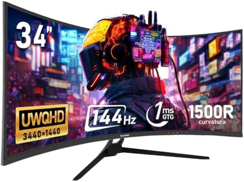 Gawfolk 34 Inch Ultrawide Curved 144Hz Gaming Monitor,UWQHD PC Screen by Gawfolk