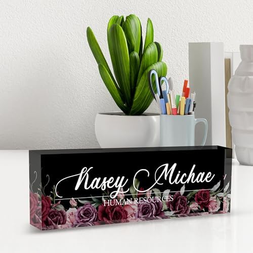 Desk Name Plate Personalized, Personalized Name Plate for Desk, Office Desk Decor The Office Gifts for Women Men, Acrylic Desk Accessories Employee Appreciation Gifts for Boss, Manager, Teacher - Image 3