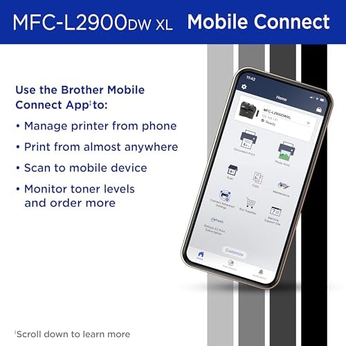 Brother MFC-L2900DW XL Wireless Compact Monochrome All-in-One Laser Printer with Duplex Copy & Scan, Fax, Black & White | Up to 4,200 Pages of Toner Included(1), Amazon Dash Replenishment Ready - Image 5