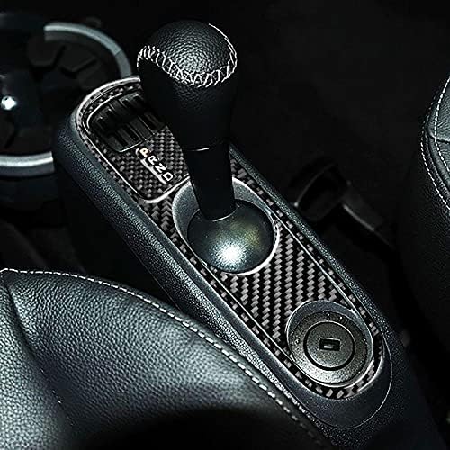 Real Black Carbon Fiber Car Center Console Gear Shift Panel Trim Decoration Trim Sticker Compatible with Benz Smart Fortwo 2011 2012 2013 2014 2015 Auto Interior Accessories 3pcs-Type A - Image 3