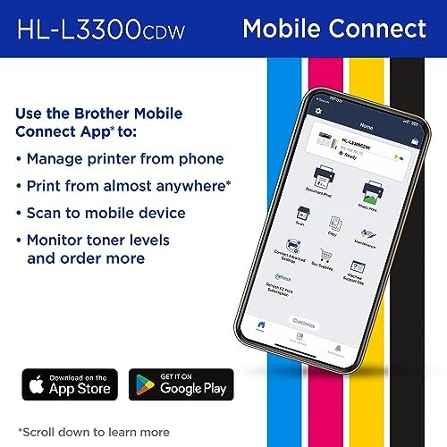 Brother HL-L3300CDW Wireless Digital Color Multi-Function Printer with Laser Quality Output, Copy & Scan, Duplex, Mobile | Includes 2 Month Refresh Subscription Trial ¹, Works with Alexa - Image 5