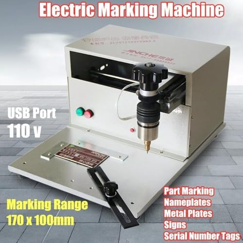 Metal Engraving Machine, Electric Marking Machine, Desktop Dot Matrix Nameplate Label Marking and Engraving Machine, 170X100mm - Image 3