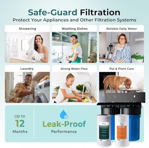 iSpring WGB21B-CPB 2-Stage Whole House Water Filtration System Reduces Cadmium, Mercury, Sediments, Chlorine, and up to 99% Lead, 1" Inlet/Outlet Ports - Image 5