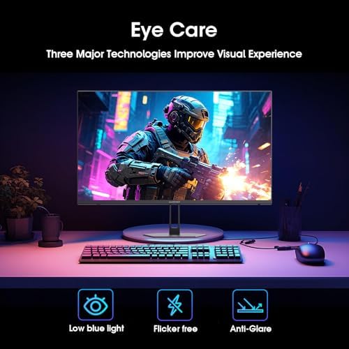 Amzfast 24 Inch Gaming Monitor 200Hz FHD 1080p Computer Monitor, 1ms Adaptive Sync, 3000:1, 129% sRGB, HDR Display, Eye Care, VESA 75x75, Metal Stand, HDMI 2.0 | DP 1.4, AMZG24X1 - Image 5