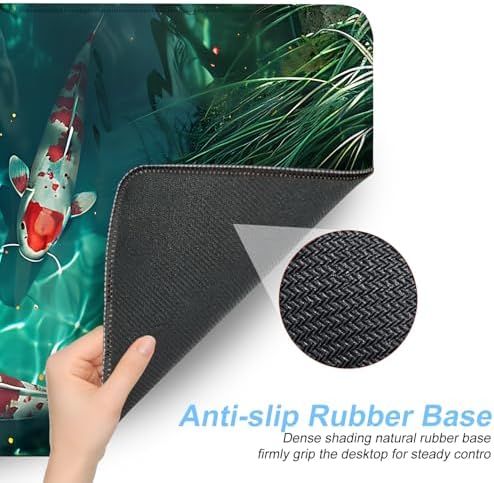 Koi Fish Mouse Pad XXL – Large Japanese Pond Desk Mat with Water Reflection, Extended Non-Slip Gaming Mousepad for Office, Home, Laptop, Workstation, 31.5 x 11.8 in - Image 3