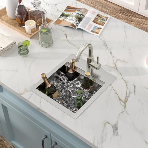 13"x15" Bar Prep Sink Drop In Workstation with Faucet Combo - Image 2