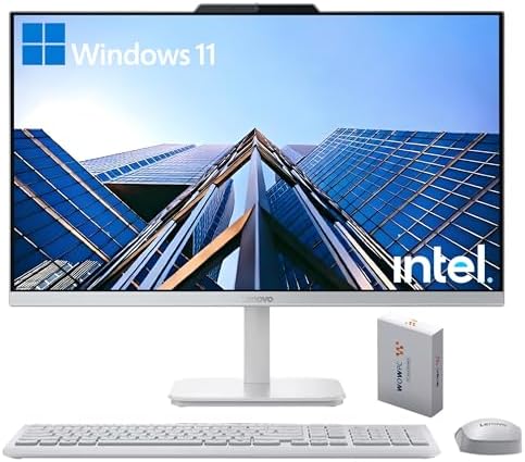 Lenovo 24" FHD All-in-One Desktop Computer for Home & Office, Intel Processor, 16GB RAM, 128GB PCIe SSD, Business AIO, Vent-Hear, HDMI, Bluetooth 5.2, Wireless Keyboard & Mouse, Win 11 by LENOVO