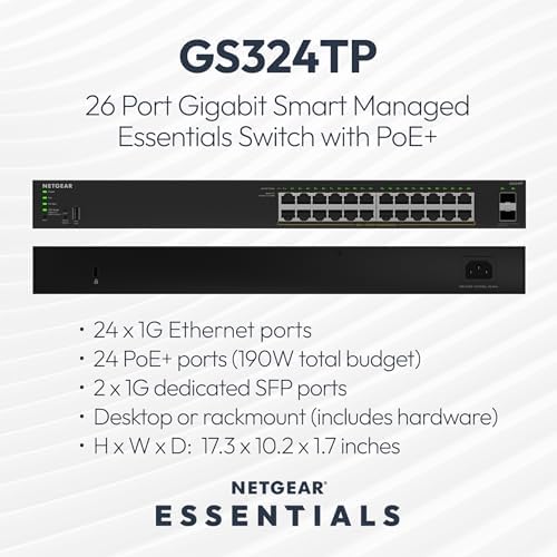 NETGEAR 26-Port Gigabit Ethernet PoE Smart Managed Switch (GS324TPv2) - Image 2