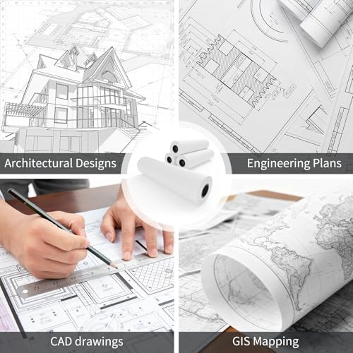 RBHK Wide Format Paper 36" x 150' CAD Bond Rolls, 2" Core, 1 Roll 20 lb Wide Format Plotter Paper for CAD Drawings, Engineering Plans, Blueprints & Architectural Designs - Image 7