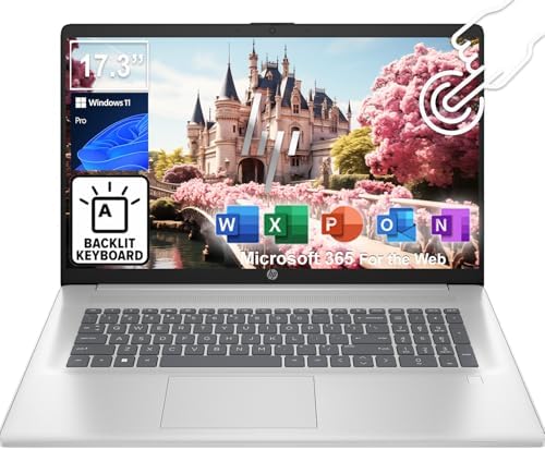 HP 17.3 Inch Touchscreen Laptop for Business | Backlit Keyboard, Fingerprint Reader | Intel 10-Core 13th Gen i5 CPU | 16GB RAM, 512GB SSD | WiFi 6, Bluetooth 5.3 | Lifetime Microsoft 356 for the Web by Unknown