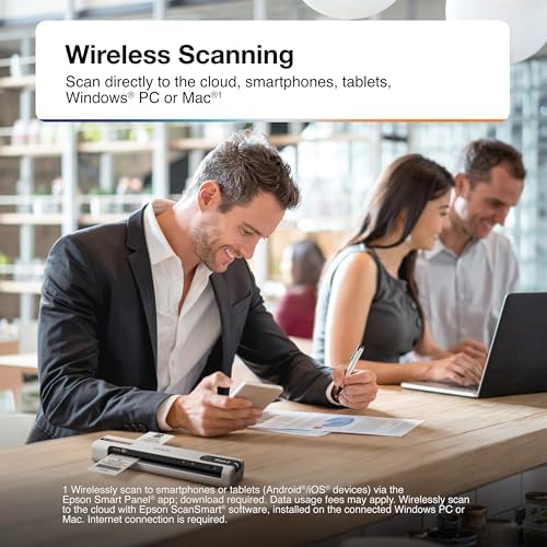 Epson RapidReceipt RR-70W Wireless Mobile Color Receipt & Document Scanner with ScanSmart AI PRO Receipt Management & PDF Software for PC & Mac (Renewed) - Image 5