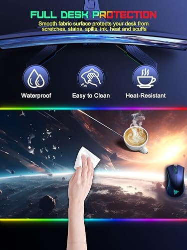 5-in-1 RGB Mouse Pad with 15W Wireless Charging, Keyboard Pad for Desk - Image 6