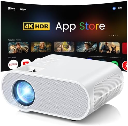 HOMPOW 4K Projector with WiFi and Bluetooth, 1500 ANSI Google TV Projector by HOMPOW