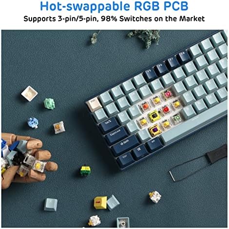 RK ROYAL KLUDGE RK96 RGB Wireless Mechanical Gaming Keyboard w/Wrist Rest - Image 5