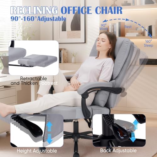 400lbs Reclining Office Chair with Ergonomic Lumbar Support - Image 6