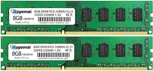 16GB PC3-12800U 2X8GB DDR3 12800 1600MHz PC3-12800 16G 2Rx8 240-pin Udimm CL11 1.5V Desktop RAM Memory Module by DUOMEIQI