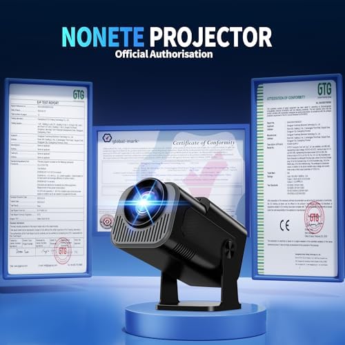 [Projector 2026 Upgraded] Mini Projector Support 4K 1080P Auto Keystone 270°Rotatable with WiFi 6 and Bluetooth 5.2 Projector Portable Compatibile with HDMI/TV Stick/Memory Stick/Laptop,Black - Image 3