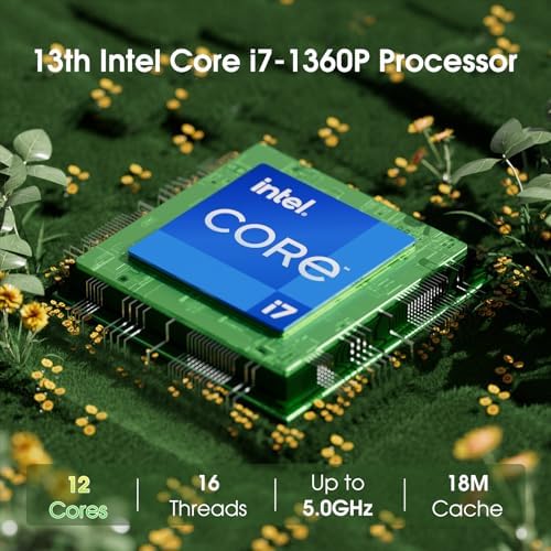Intel NUC 13 Pro, NUC13ANKI7 NUC Intel Core i7-1360P (12C/16T, Up to 5.0GHz) Mini PC, 32GB 3200Mhz DDR4 RAM & 1TB PCIe 4.0 NVMe SSD, Support 8K/HDR/WiFi6E/BT5.3/Windows 11 Pro - Image 2