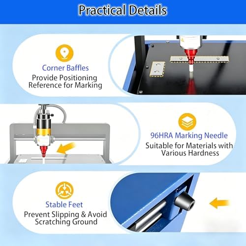 400W Electric Metal Marking Machine, Numbers Letter Tag Nameplate Engraver, Desktop Nameplate Tag Marking Tool, for Metal Nameplate Tag Marking 300 * 200mm - Image 4