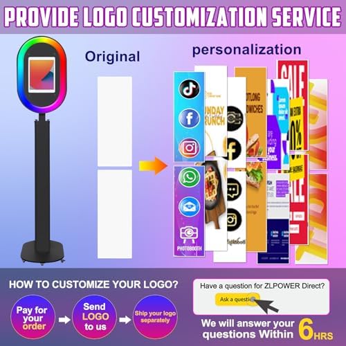 Portable Photo Booth for iPad 10.2" 10.5" 10.9" 11" 12.9" 13" Photobooth Machine Metal Shell Selfie Station RGB Ring Light Custom Logo for Parties Wedding Rental - Image 2