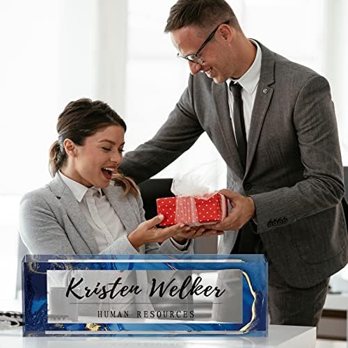 Gowelly Office Desk Name Plate Personalized |Custom Name Plates for Desk| Custom Employee Appreciation Gifts | Office Gifts for Women, Boss, Employee, Teacher, Social Worker-Blue - Image 5