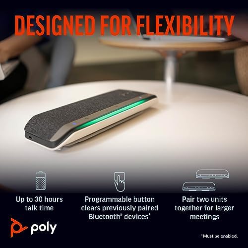 Poly Sync 40+ Smart Speakerphone (Plantronics) - Flexible Workspaces - Connect to PC/Mac via BT700 Adapter and Smartphones via Bluetooth - Certified for Microsoft Teams – Amazon Exclusive - Image 6