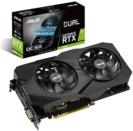 ASUS GeForce RTX 2060 Overclocked 6G GDDR6 Dual-Fan EVO Edition VR Ready HDMI DisplayPort DVI Graphics Card (DUAL-RTX2060-O6G-EVO) (Renewed) by Amazon+Renewed