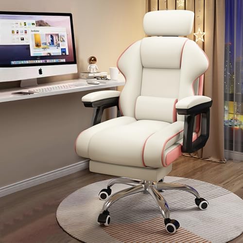 Executive Computer Chair Home Office Desk Chair,Adjustable Angle, Ergonomic Adjustable Height PU Leather Chairs with Cushions Armrest for Long Time Seating-High Office Chair with Footrest by XUEGW