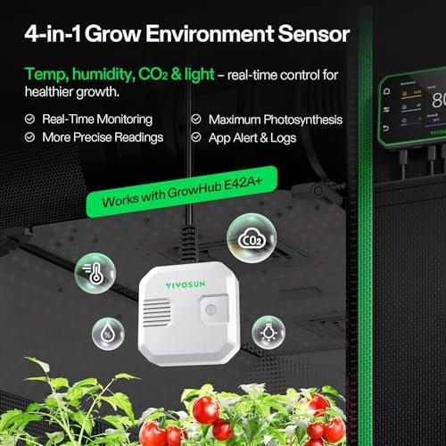 VIVOSUN 4-in-1 Grow Sensor, Monitor Temp, Humid, CO2, Light, VPD for E42A+ - Image 3