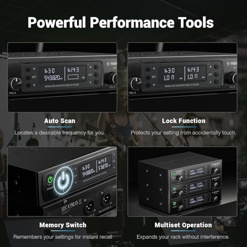 Phenyx Pro Dual UHF Auto Scan Handheld Wireless Microphone System PTU-71-2H - Image 6