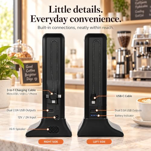 7 Inch Tabletop Digital Signage Display, Android Touchscreen Digital Menu Board with WiFi CMS, Battery-Powered Countertop Display with Phone Charging for Restaurants, Cafes, Bars & Hotels - Image 4