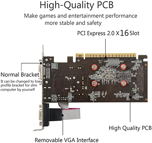QTHREE NVIDIA GT 730 4GB Graphics Card,DDR3,128-Bits,Video Card for PC,PCI Express x16,DVI-I,HDMI,VGA,Low Profile Computer GPU,DirectX 11,Support 2K - Image 3