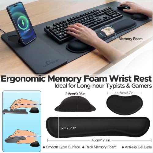 15W Magnetic Charging Mouse Pad with Foldable Ergonomic Tilt Phone Stand - Image 6