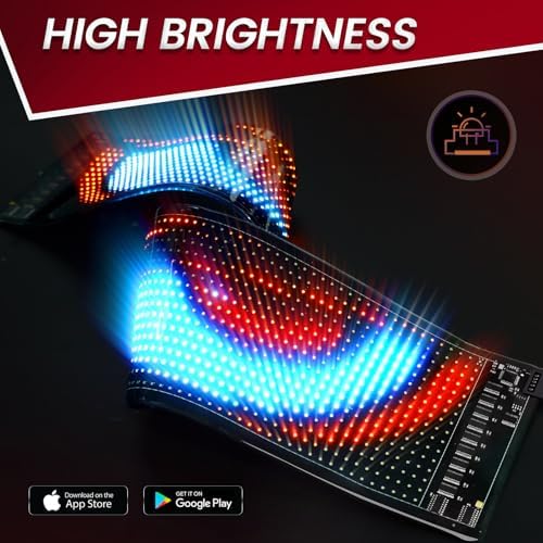 Rayhome Bright Multiple Programmable LED Sign, 23''x5'' Full Color Scrolling LED Signs Flexible USB 5V LED Store Sign Bluetooth App Control Custom Text Pattern Animation for Store Car - Image 6